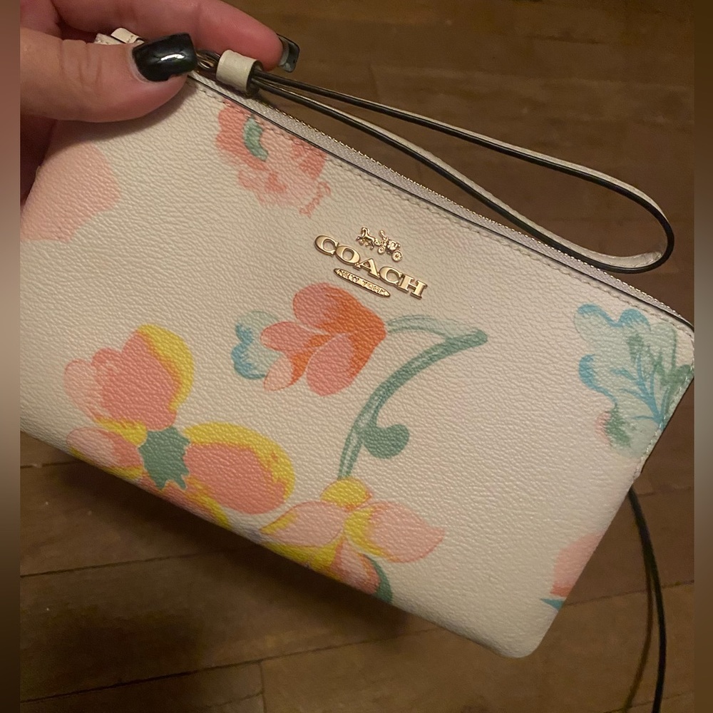 Floral Coach Wristlet